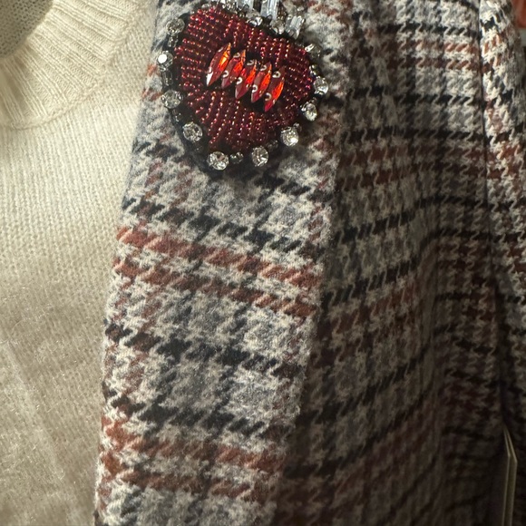 Central Park West Houndstooth Blazer with Embellishments - Picture 5 of 8